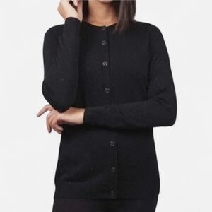 ORIGINAL by Nicole Miller Black  Buttoned Down Long Sleeve Sweater